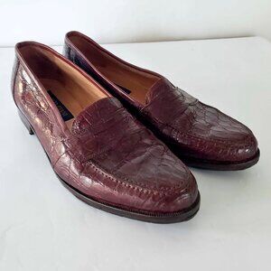 Marco Evani Men's Brown Crocodile Loafers 8.5